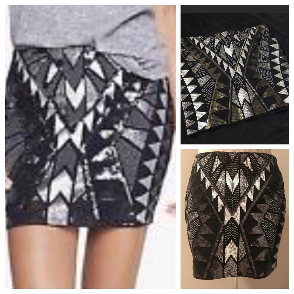 Express Aztec Sequin Skirt